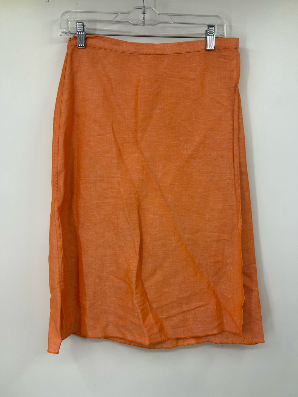 Barney’s New York Linen Wrap Dress Orange Size 12